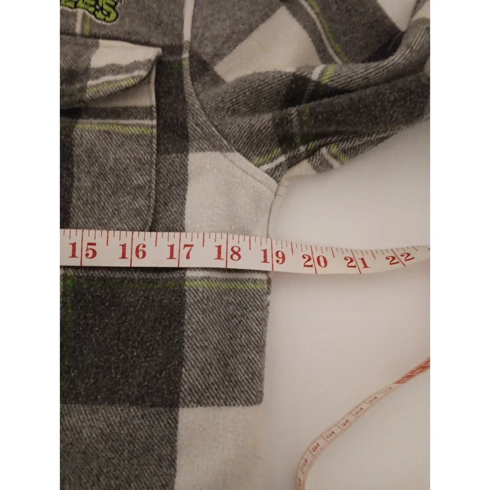 Nickelodeon Boys Flannel Shacket Sz. XL  Grey/White/Green‎ Ninja Turtles TMNT